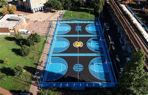 Blue Cage Basketball Court